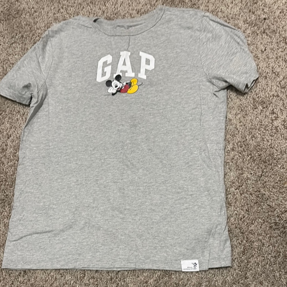 GAP Gray Short Sleeve Tee with Mickey Mouse Design